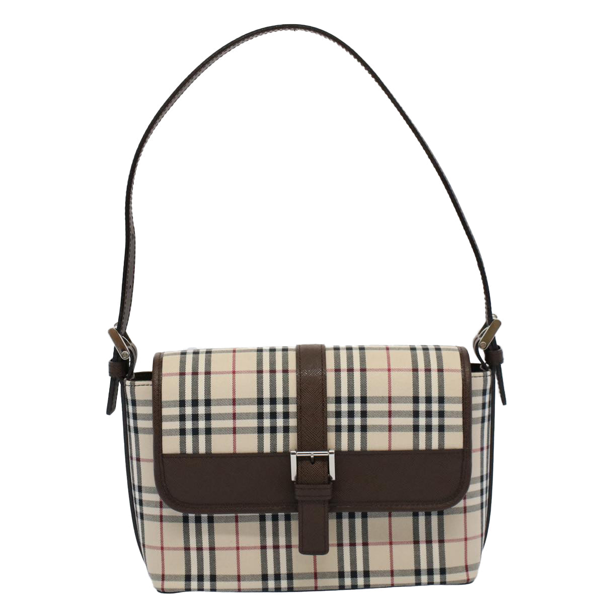 Burberry Luxury Nova Check Shoulder Bag Auth Am5185 Canvas Nylon Beige