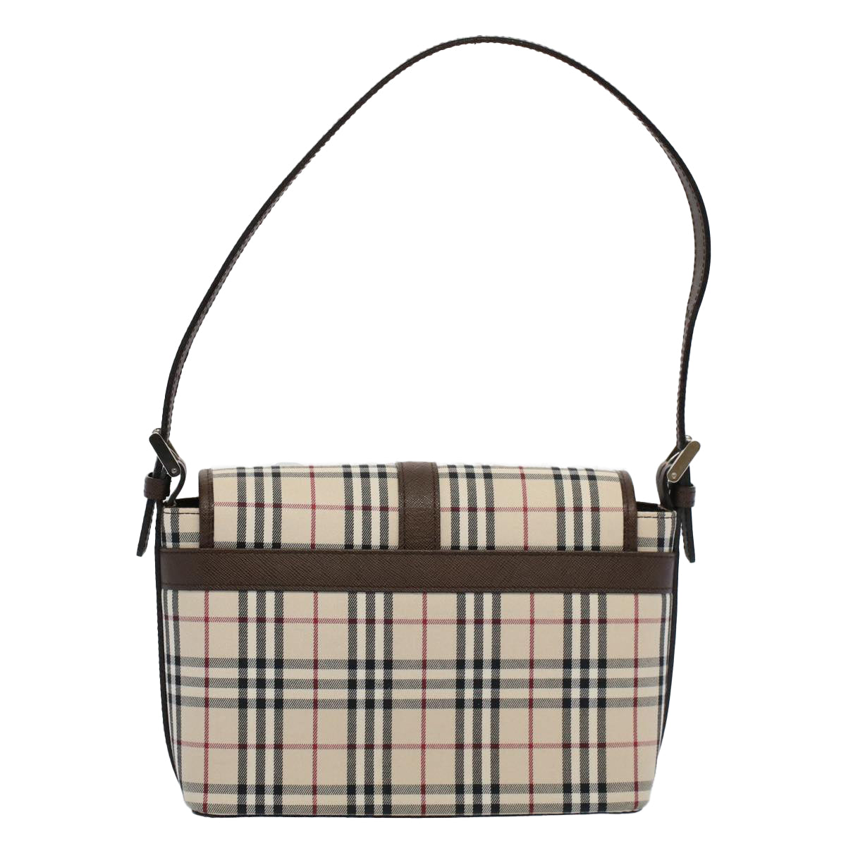 Burberry Luxury Nova Check Shoulder Bag Auth Am5185 Canvas Nylon Beige