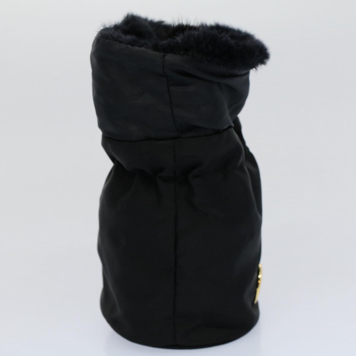 Luxury Circle Pouch Am Handbag Nylon Black Travel Bag