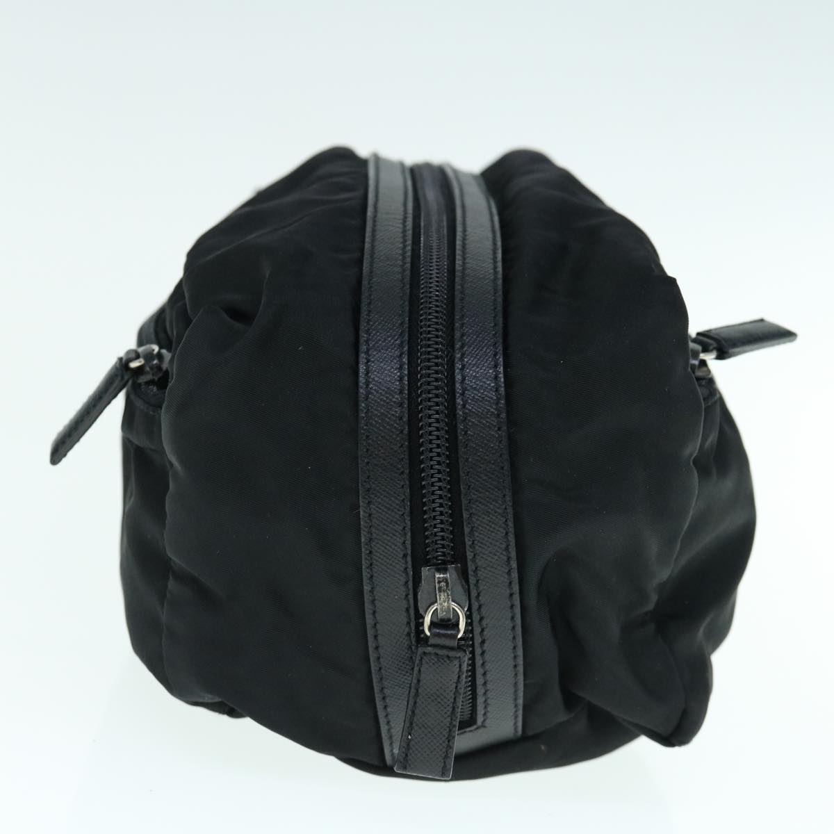 Prada Clutch Bag Auth Nylon Black