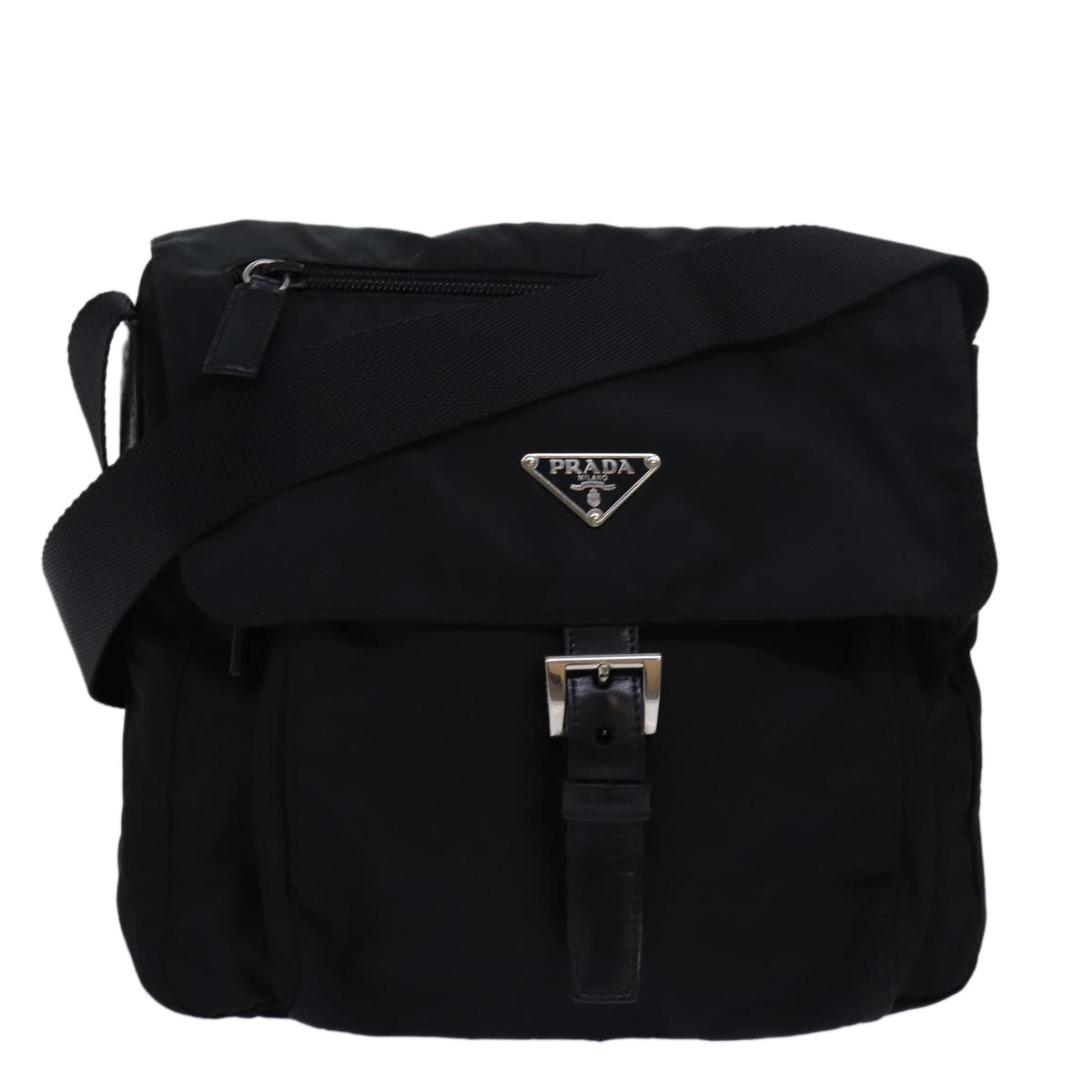 Prada Shoulder Bag Auth Nylon Black Black Auth Am6471