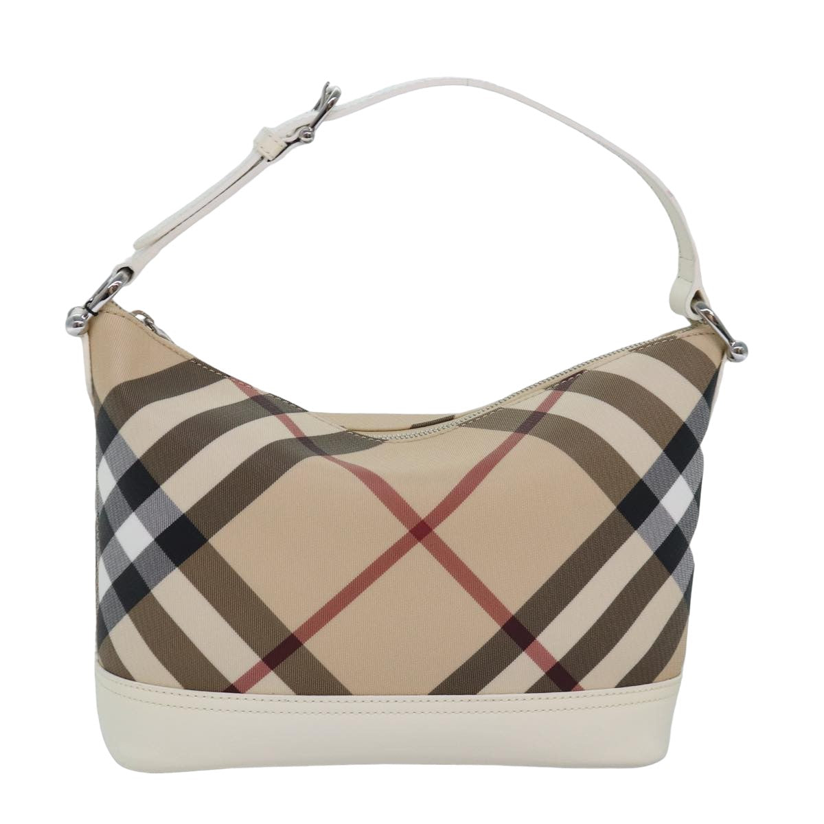 Burberry Luxury Nova Check Shoulder Bag Pvc Auth Am6477A Leather Beige