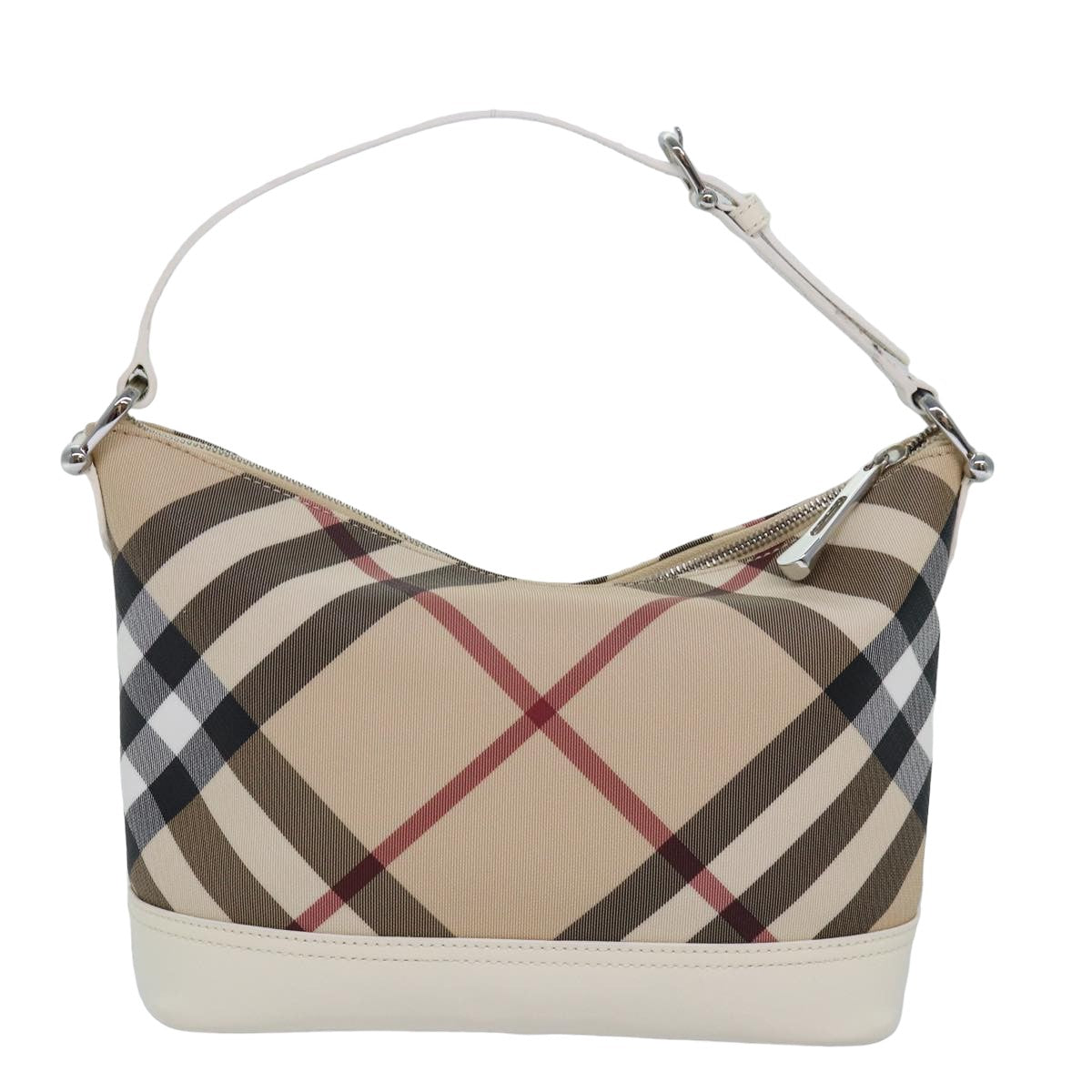 Burberry Luxury Nova Check Shoulder Bag Pvc Auth Am6477A Leather Beige