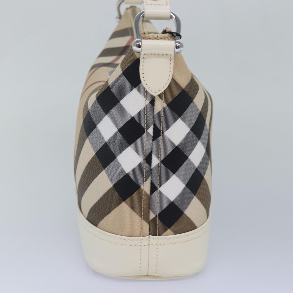 Burberry Luxury Nova Check Shoulder Bag Pvc Auth Am6477A Leather Beige