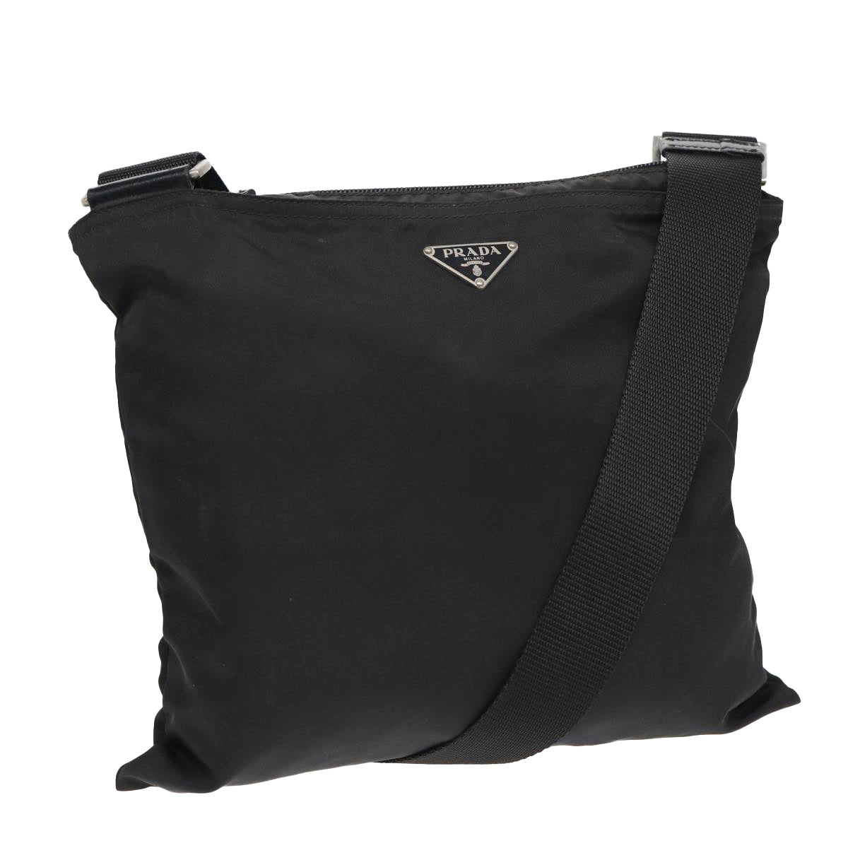Prada Shoulder Bag Auth Nylon Black Black Auth Am6538