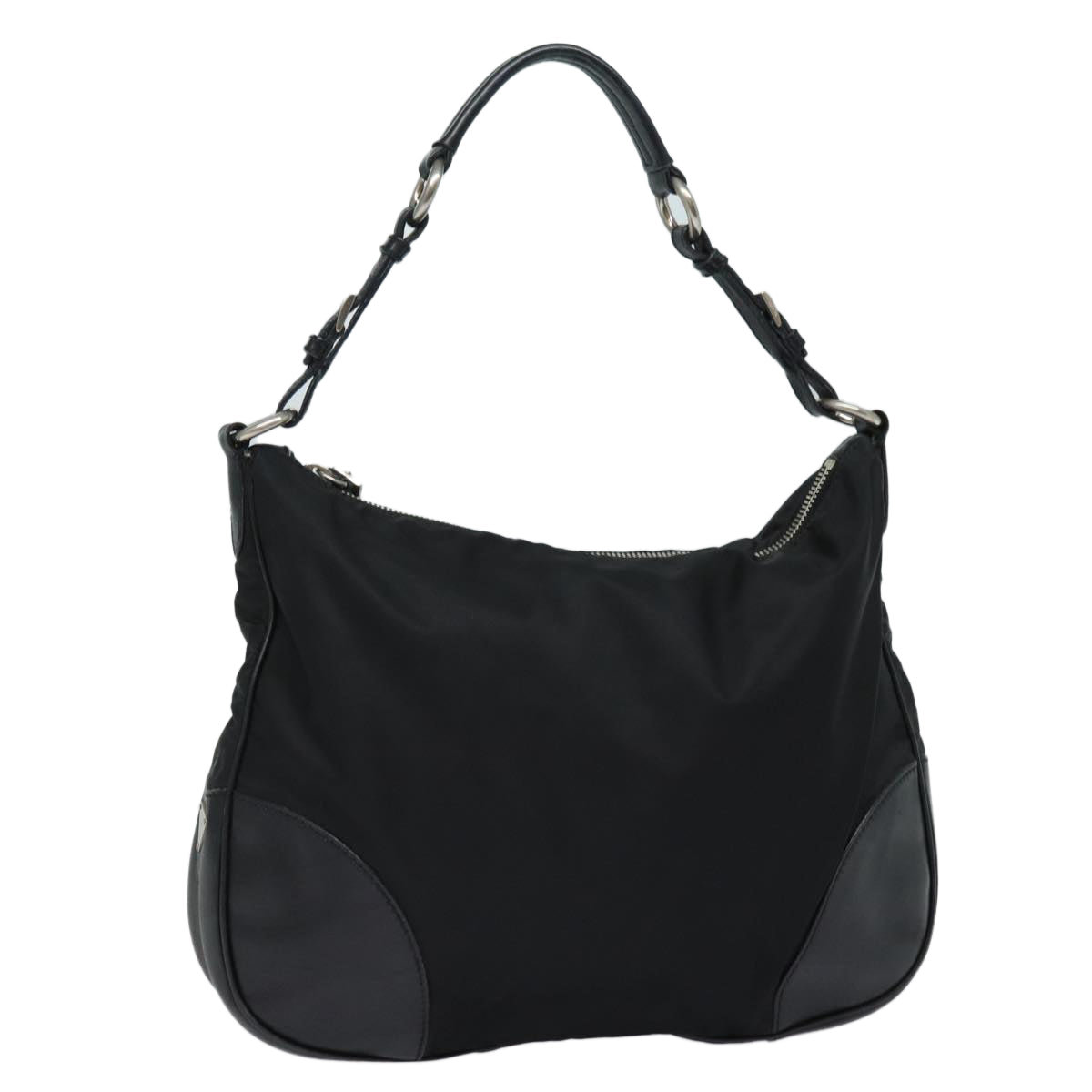 Prada Shoulder Bag Auth Nylon Black Black Auth Am6640