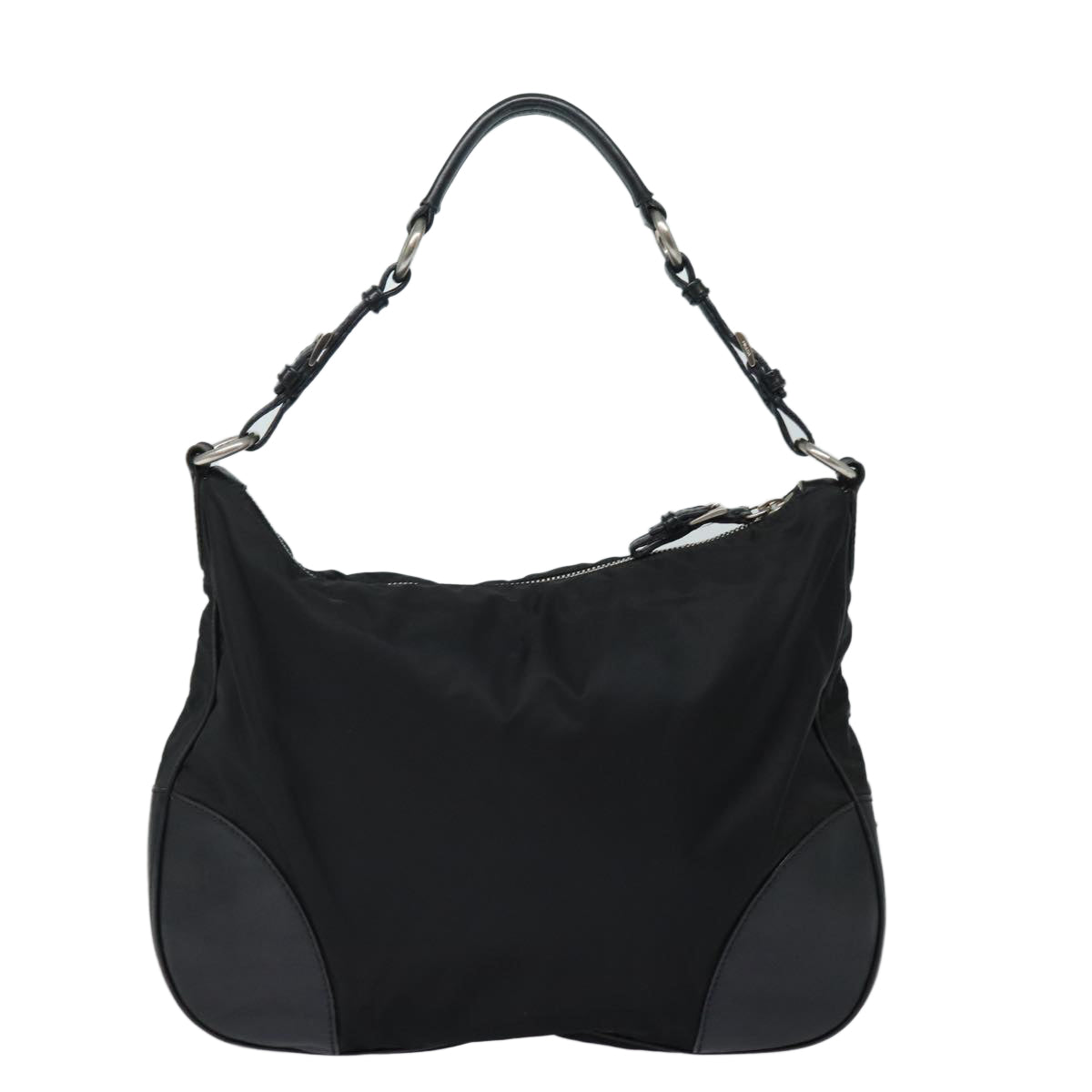 Prada Shoulder Bag Auth Nylon Black Black Auth Am6640