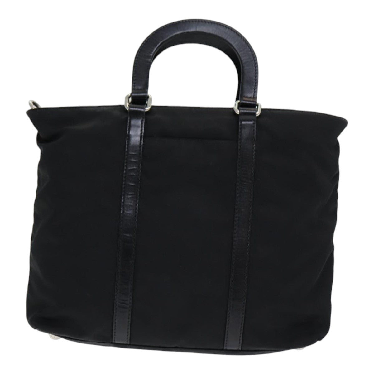 Prada Hand Bag Auth Nylon Black Travel Bag Black Auth Am6693