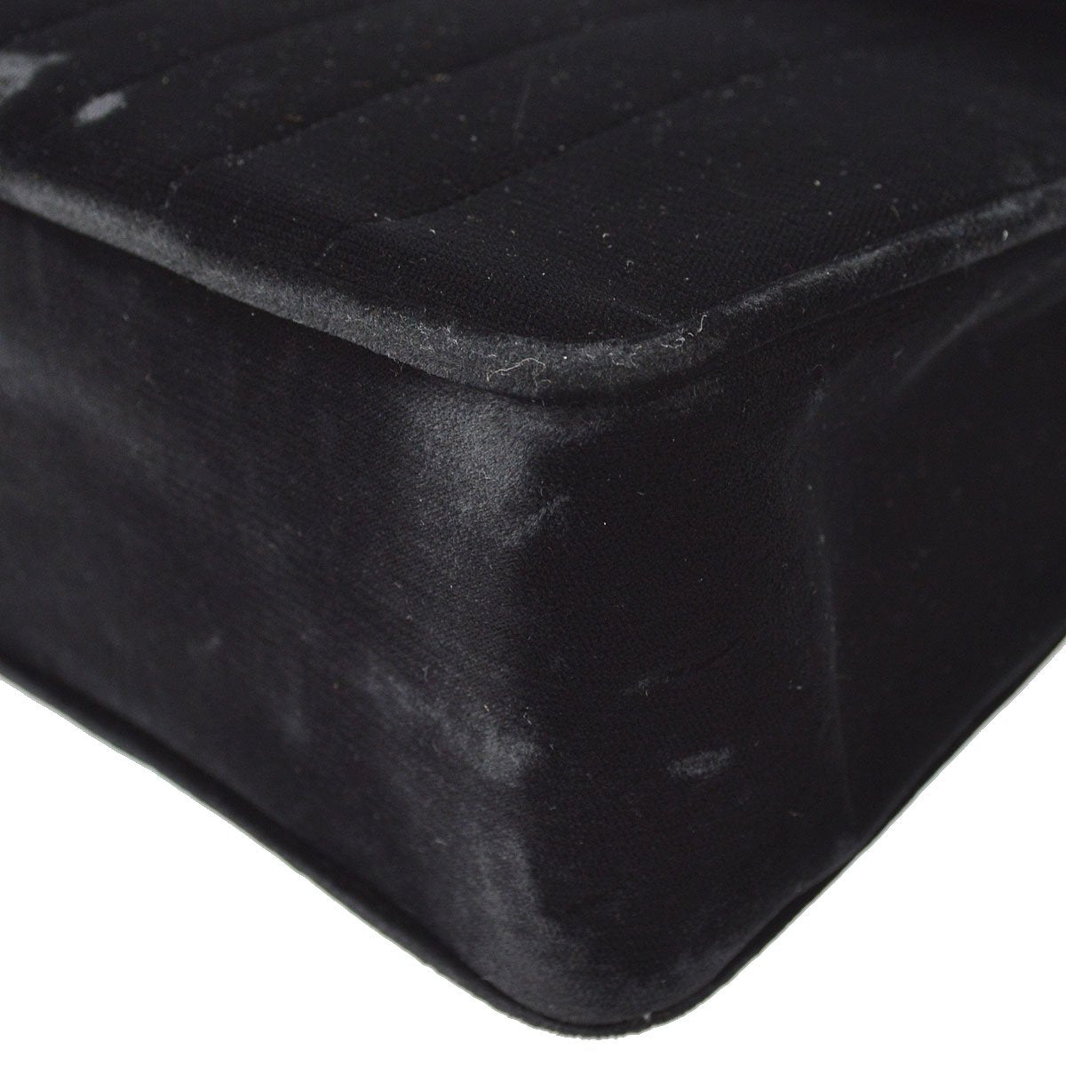 CHANEL? 1994-1996 Black Velvet Vertical Classic Flap Jumbo ao28029