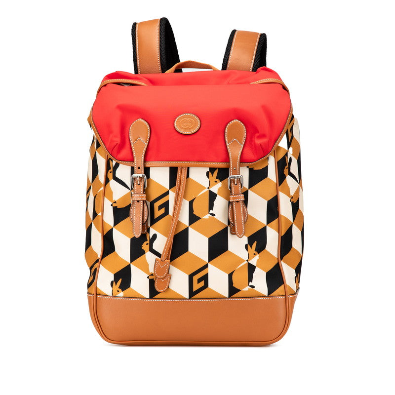 Gucci Interlocking Backpack Leather Nylon