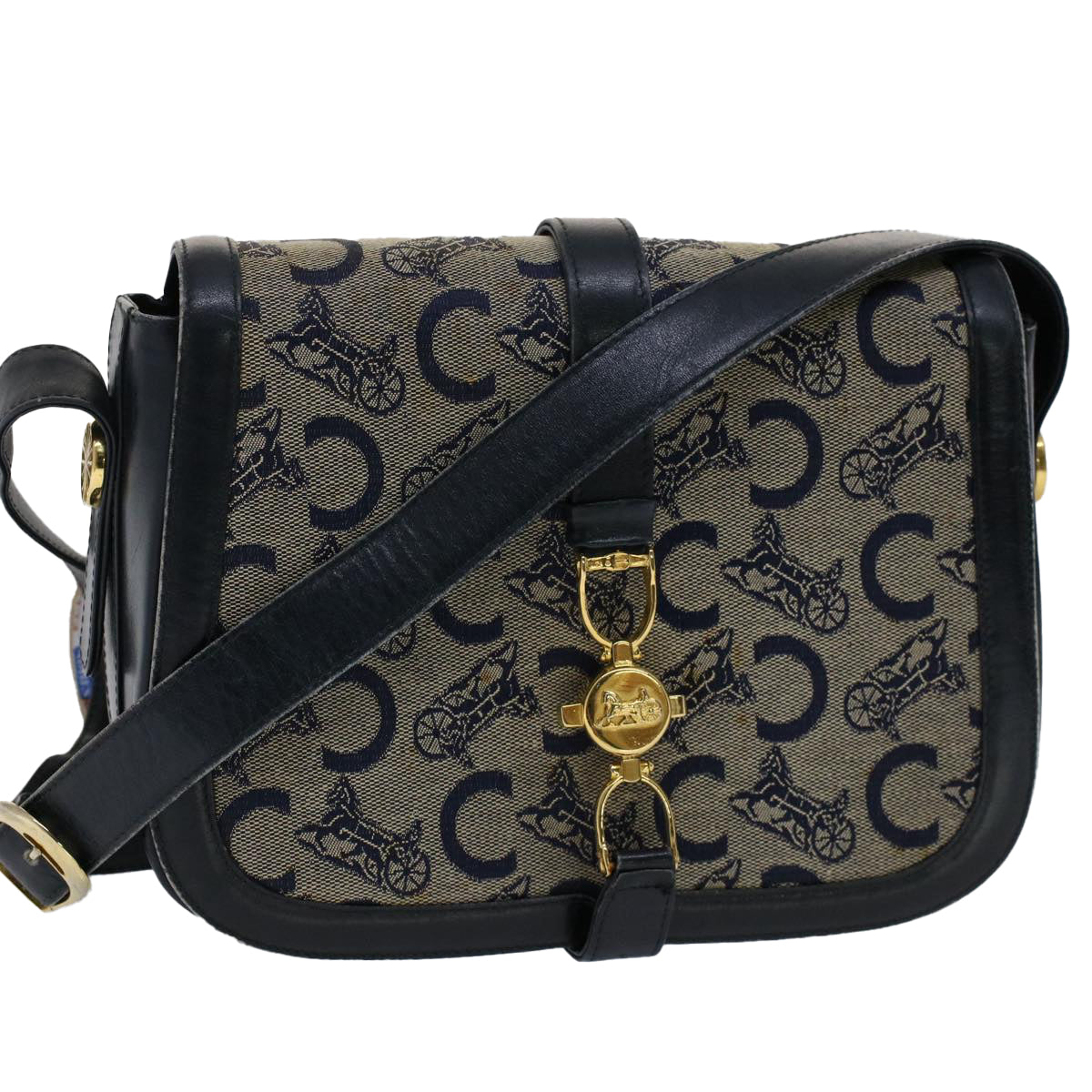 Luxury C Macadam Shoulder Bag Navy Ar Canvas