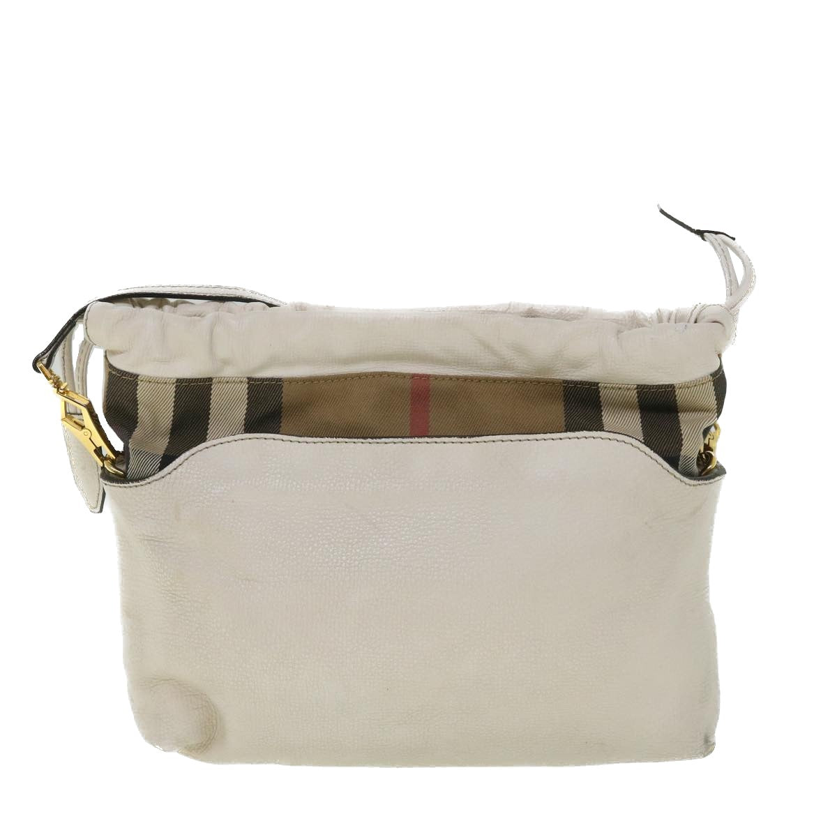 Burberry Luxury Nova Check Shoulder Bag Auth Ar10452 Leather Beige