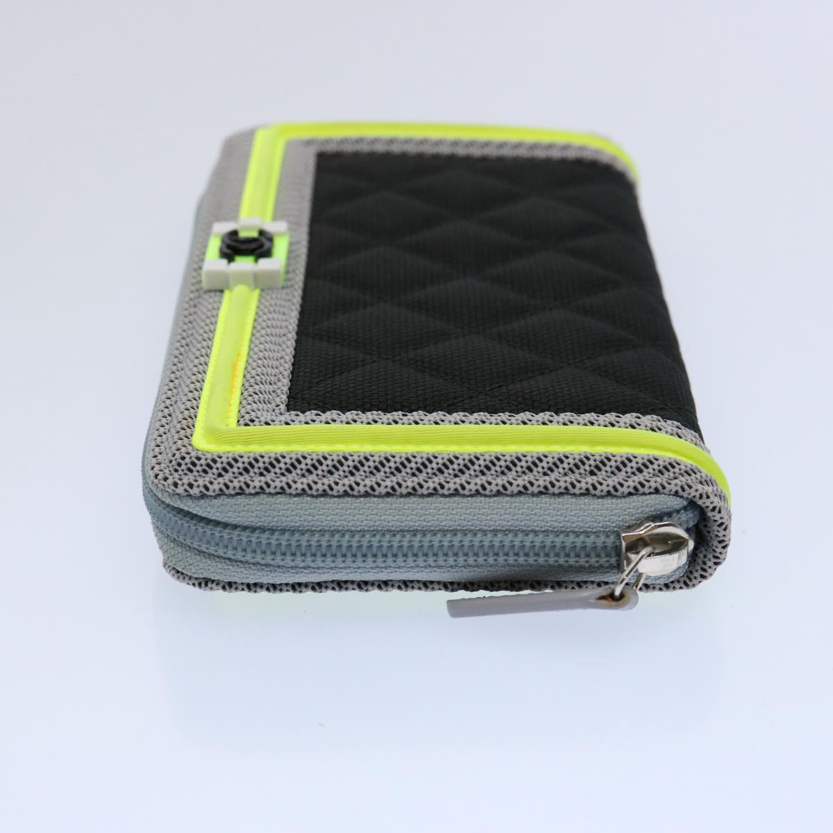 Chanel Boy  Matelasse Wallet Nylon Black CC Auth arB