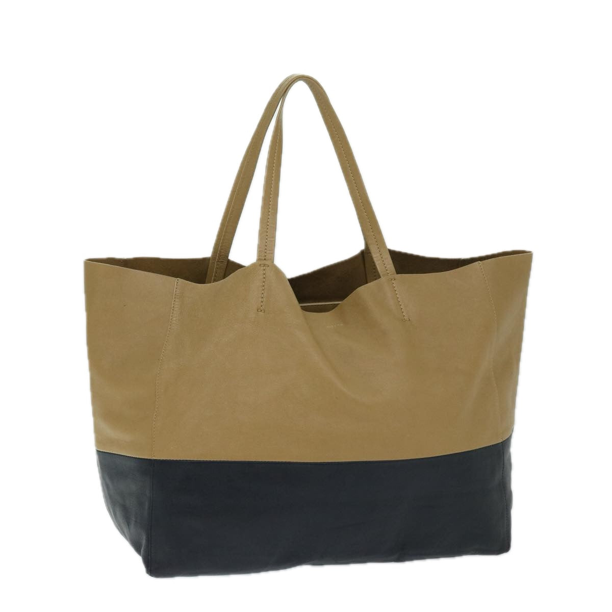 Luxury Horizontal Cabas Tote Bag Ar Leather Black