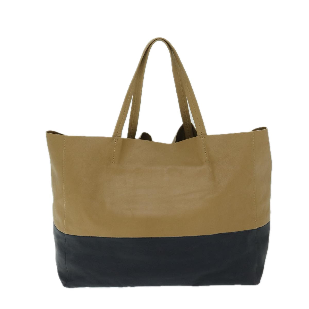 Luxury Horizontal Cabas Tote Bag Ar Leather Black
