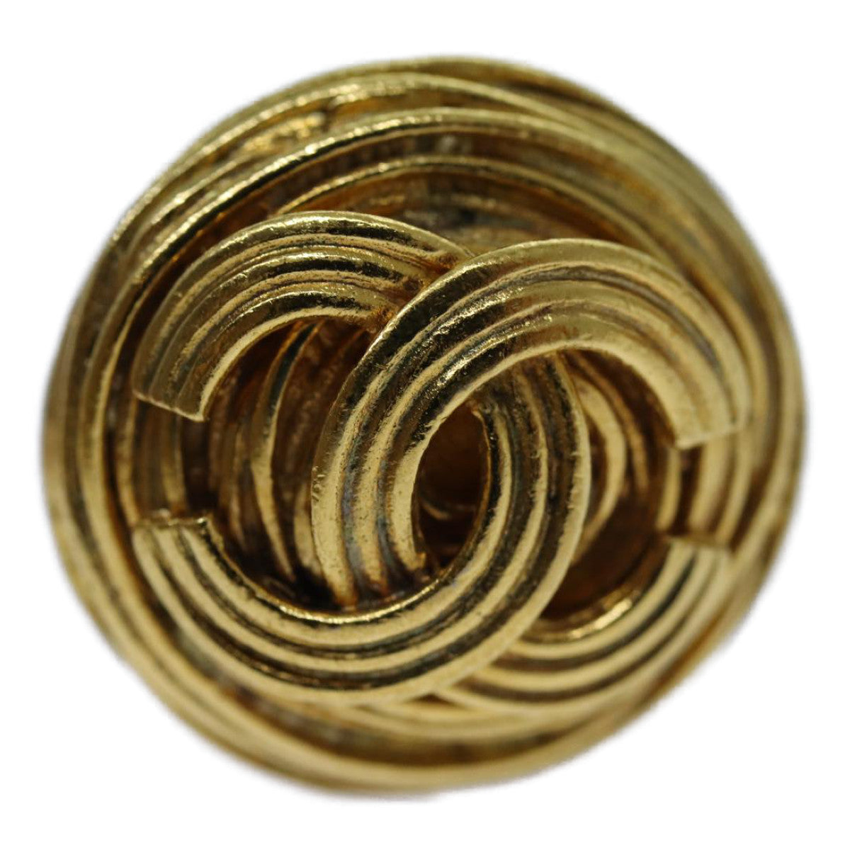 Chanel COCO Mark Earring Gold Tone CC Auth ar11595B