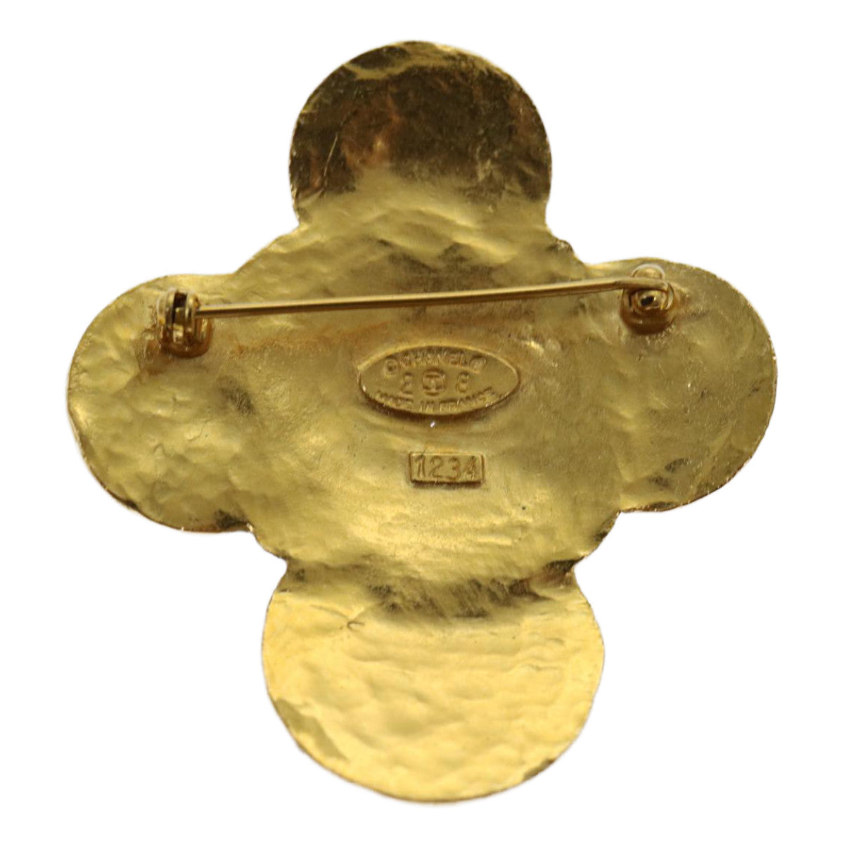 Chanel COCO Mark Brooch metal Gold CC Auth arB