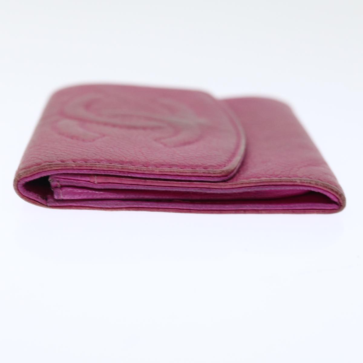 Chanel COCO Mark Coin Purse Caviar Skin Pink CC Auth ar