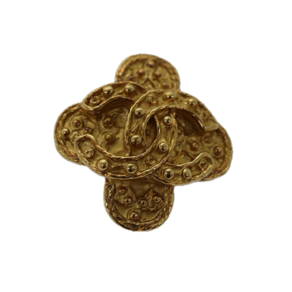 Chanel Coco Mark Earring Metal Gold Cc Auth Ar11932B