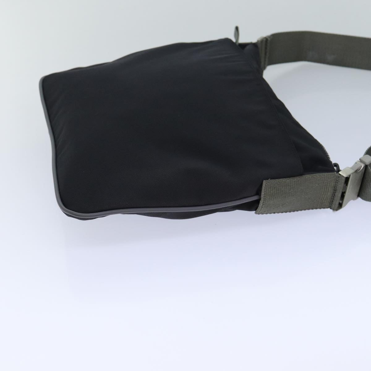 Prada Shoulder Bag Auth Nylon Black Black Auth Ar12031