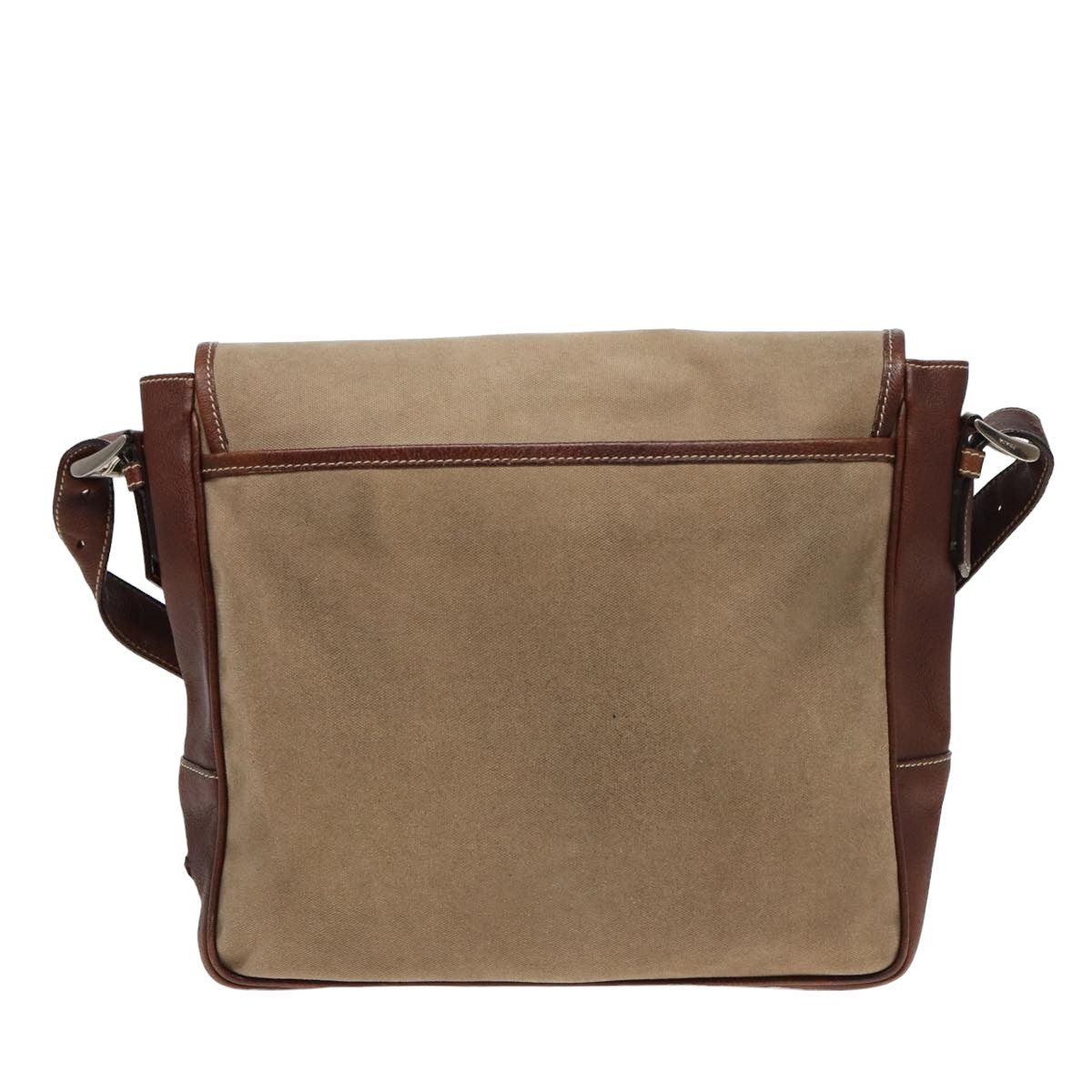 Prada Shoulder Bag Auth Canvas Brown Brown Auth Ar12034
