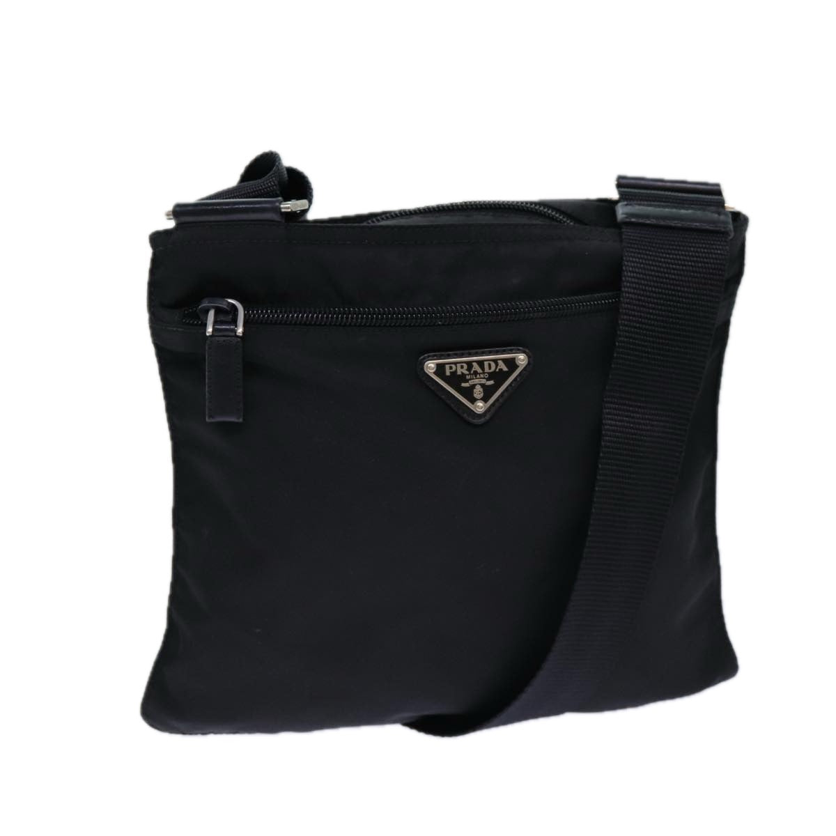 Prada Shoulder Bag Auth Nylon Black Black Auth Ar12121