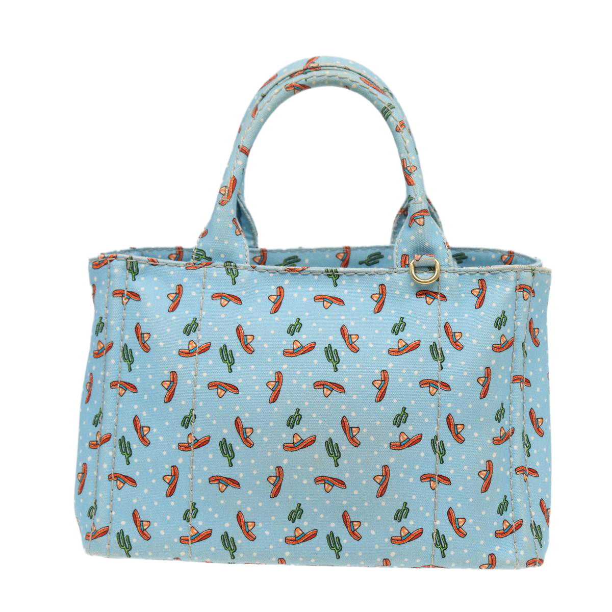 Prada Canapa Pm Hand Bag 2Way Auth Canvas Blue Travel Bag Blue Auth Ar12143
