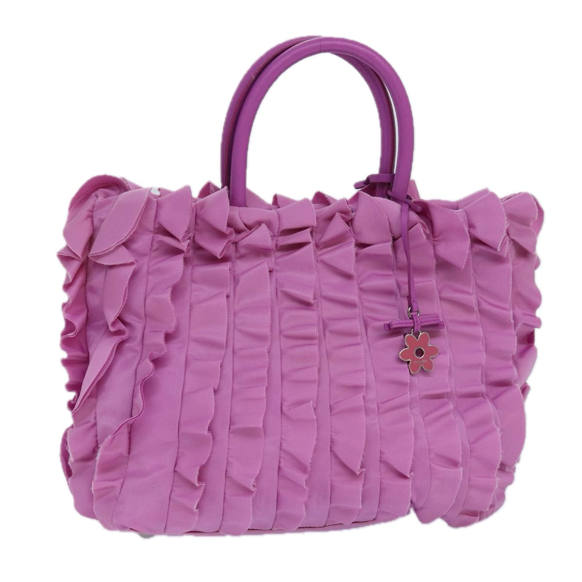 Prada Hand Bag Auth Nylon Pink Travel Bag Pink Auth Ar12283