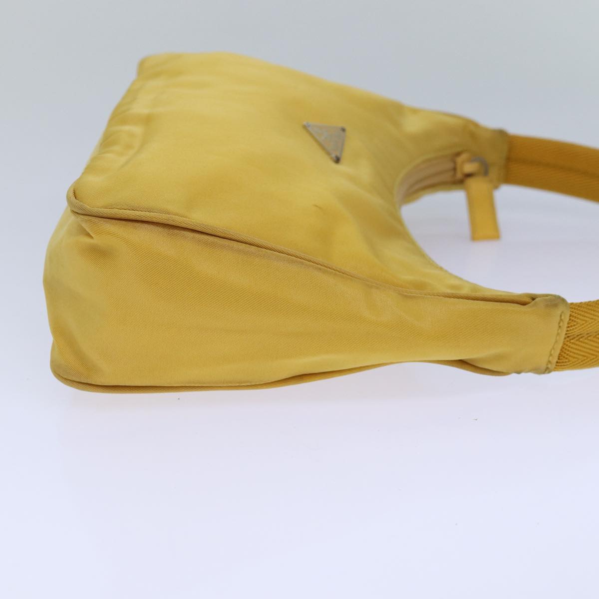 Prada Hand Bag Auth Nylon Yellow Travel Bag