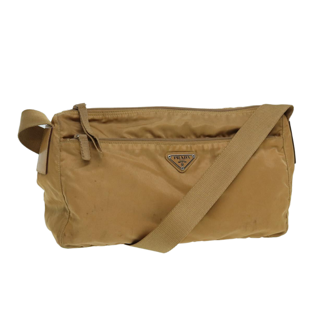 Prada Shoulder Bag Auth Nylon Beige Beige Auth Ar12305