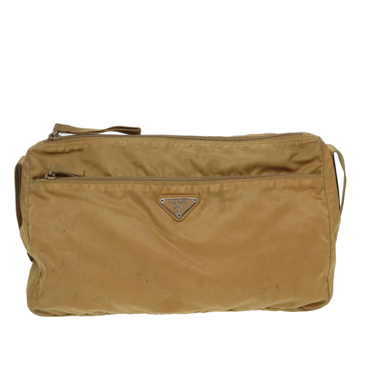 Prada Shoulder Bag Auth Nylon Beige Beige Auth Ar12305