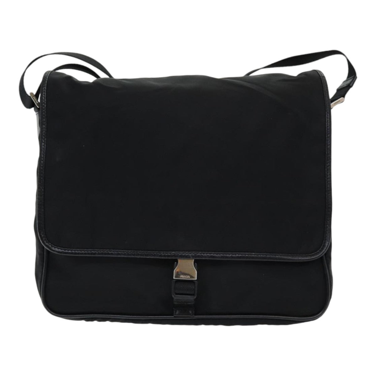Prada Shoulder Bag Auth Nylon Black Black Auth Ar12322