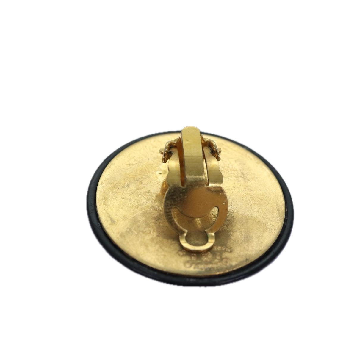 Chanel Coco Mark Earring Metal Gold Cc Auth Ar12351