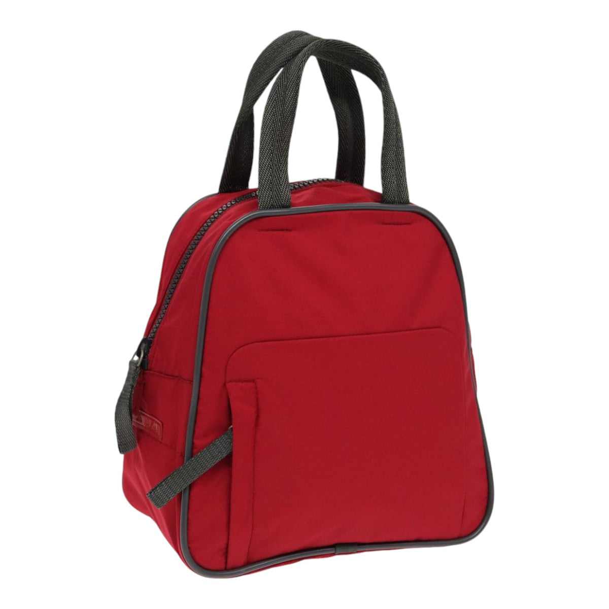 Prada Sports Hand Bag Auth Nylon Red Silver Travel Bag Silver Auth Ar12357