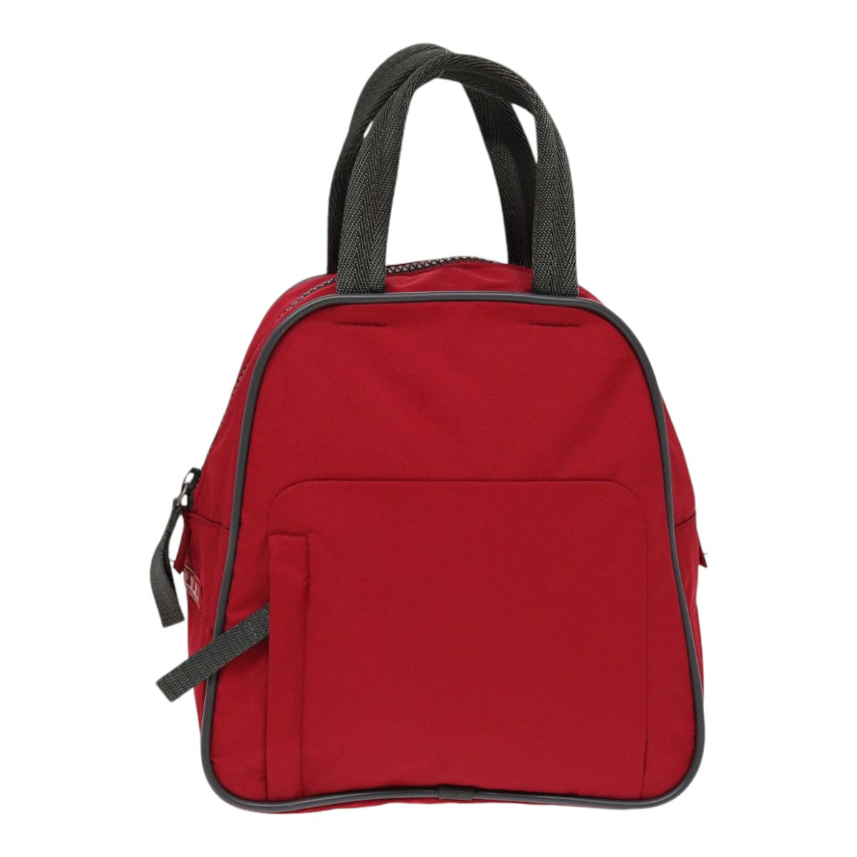 Prada Sports Hand Bag Auth Nylon Red Silver Travel Bag Silver Auth Ar12357