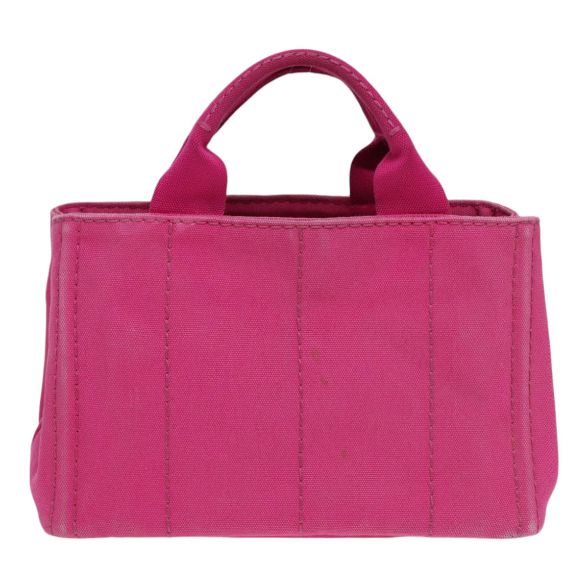 Prada Canapa Pm Hand Bag 2Way Auth Canvas Pink Gold Travel Bag