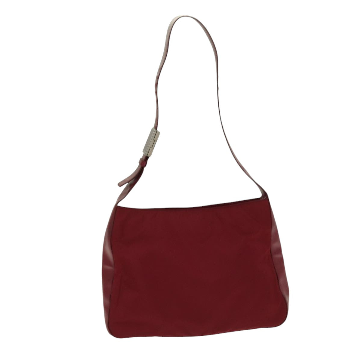 Prada Shoulder Bag Auth Leather Nylon Red