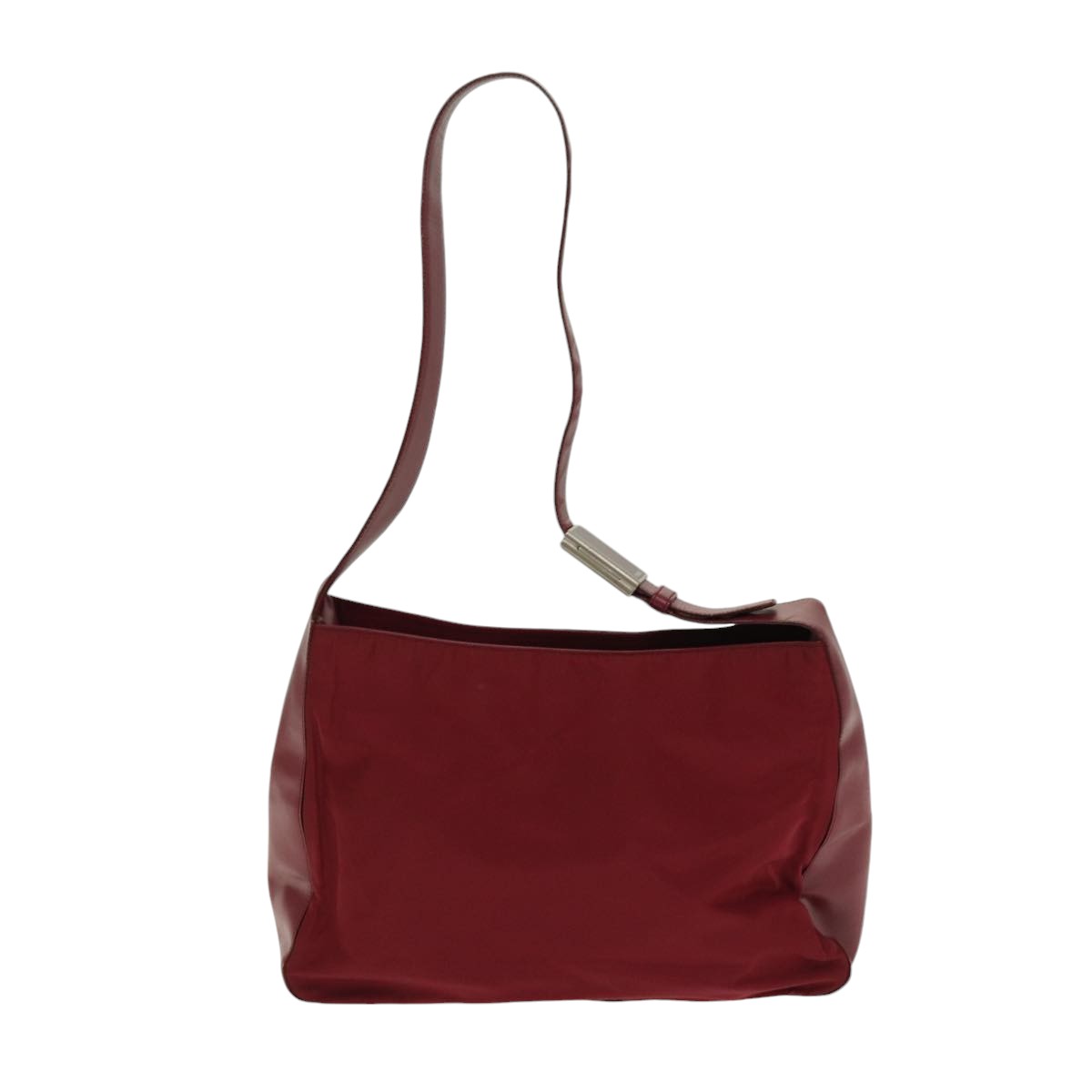Prada Shoulder Bag Auth Leather Nylon Red