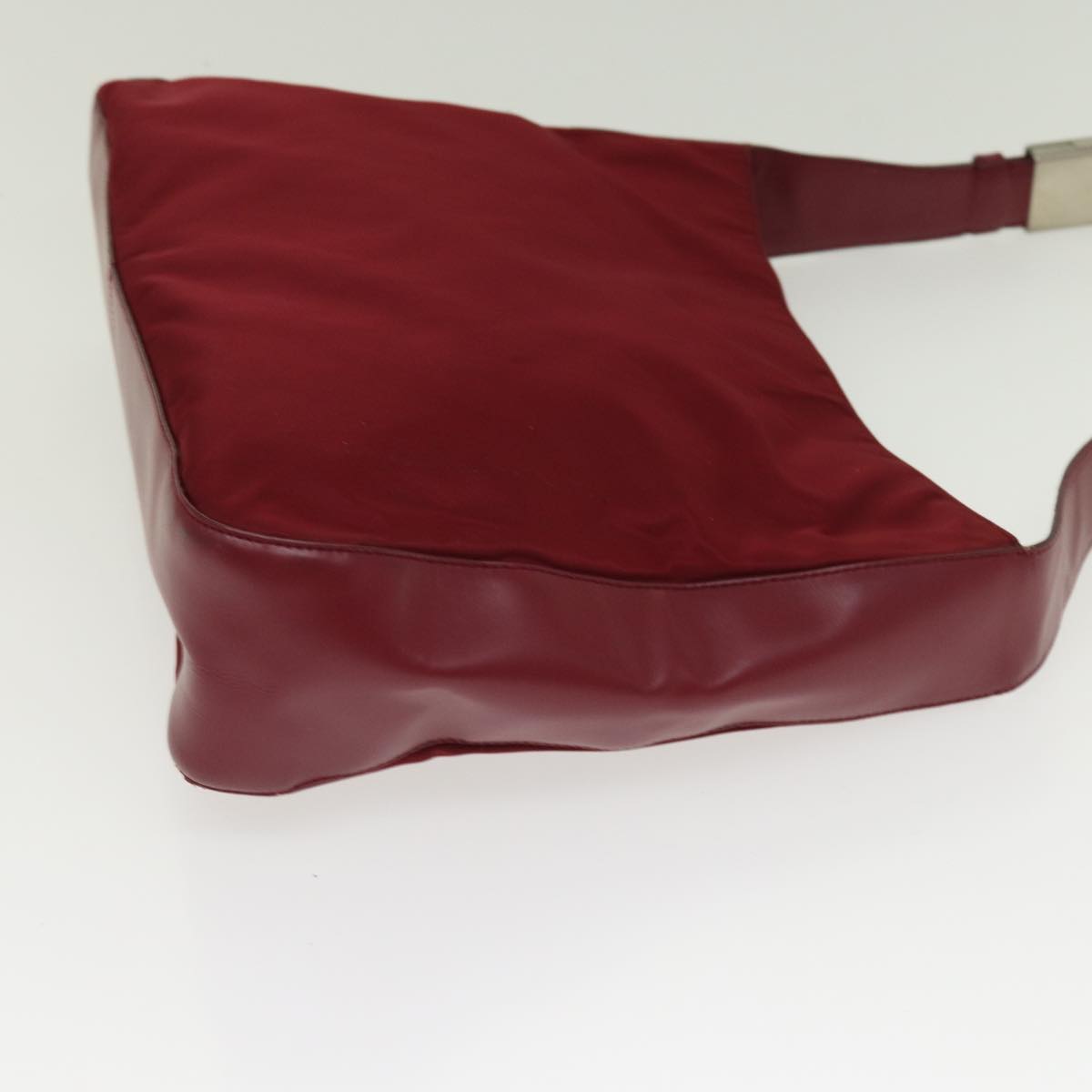 Prada Shoulder Bag Auth Leather Nylon Red