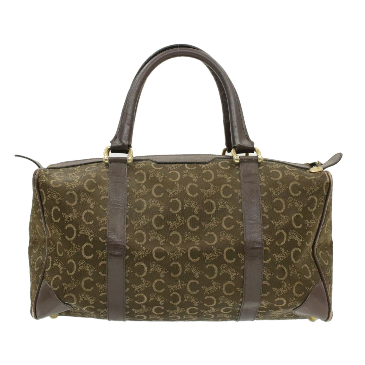 Luxury C Macadam Horse Carriage Hand Bag Canvas Brown Travel Bag