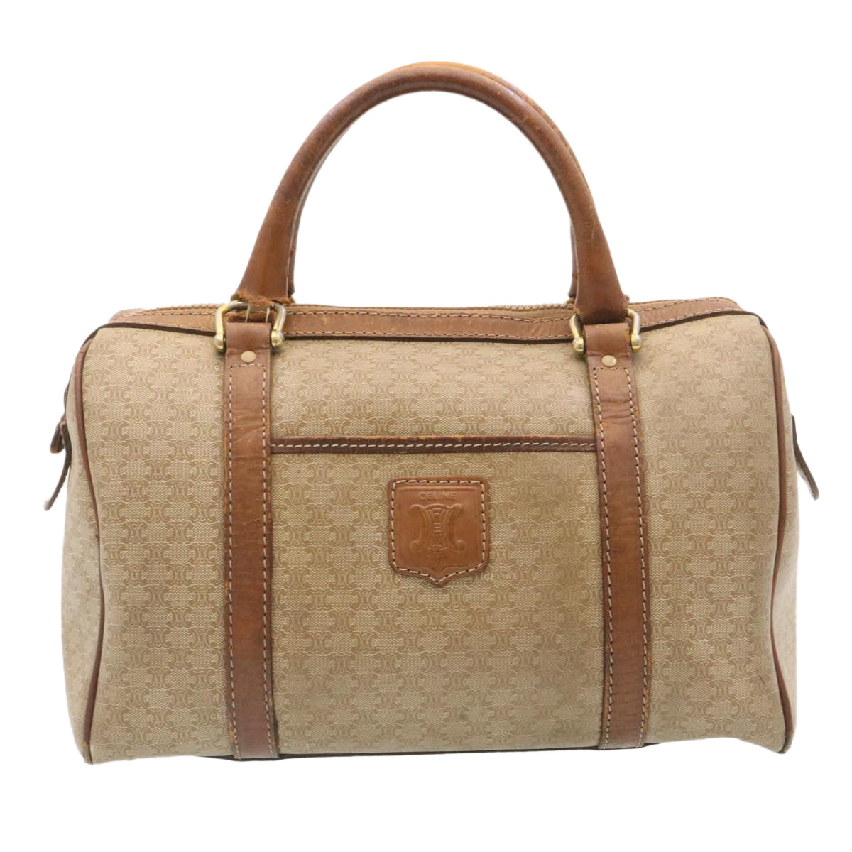 Luxury Macadam Hand Bag Boston Bag Set Canvas Brown Travel Bag