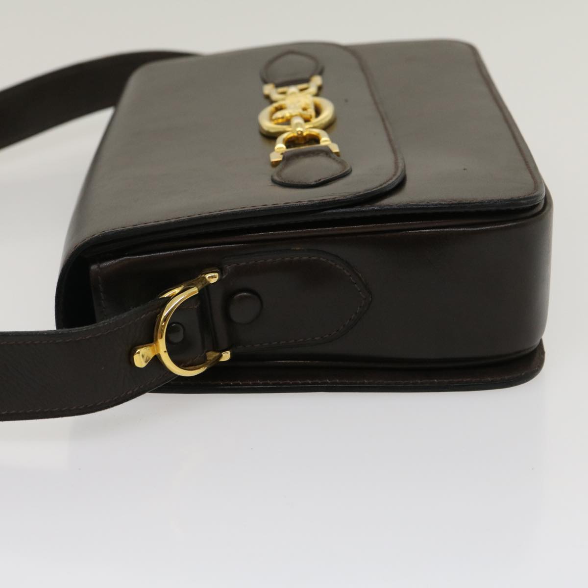 Luxury Horse Carriage Shoulder Bag Ar Leather Brown