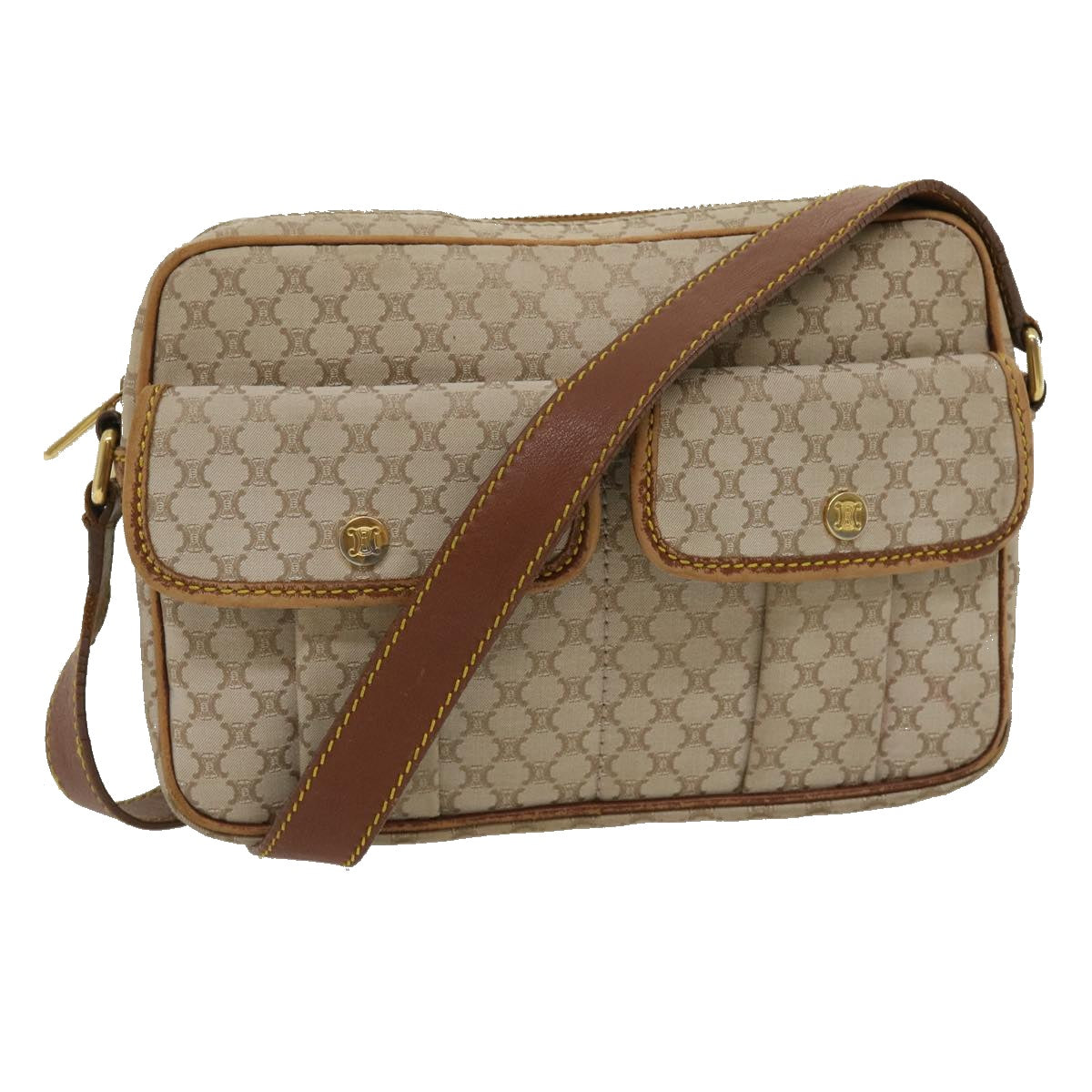 Luxury Macadam Shoulder Bag Ar Canvas Brown