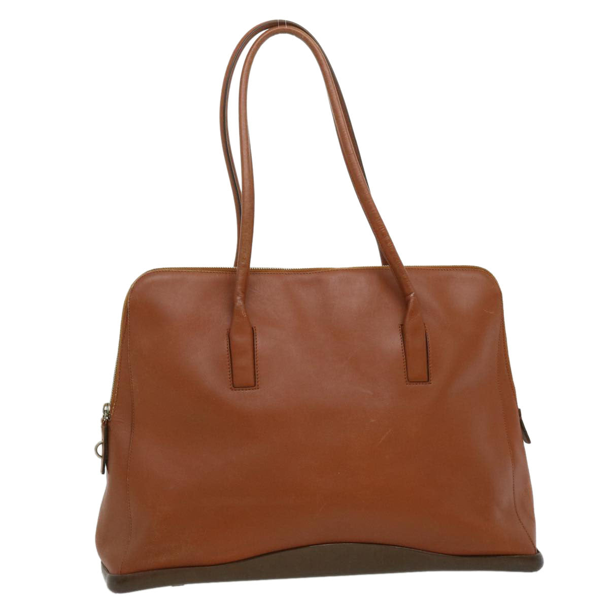 Prada Tote Bag Auth Leather Brown Brown Auth Ar7489