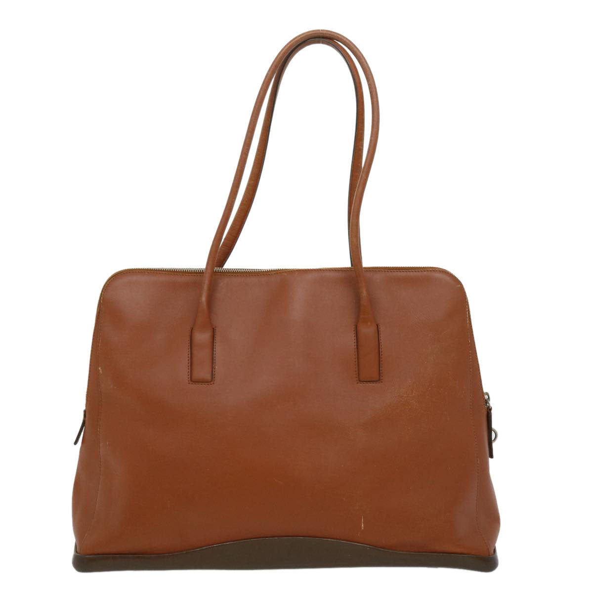 Prada Tote Bag Auth Leather Brown Brown Auth Ar7489