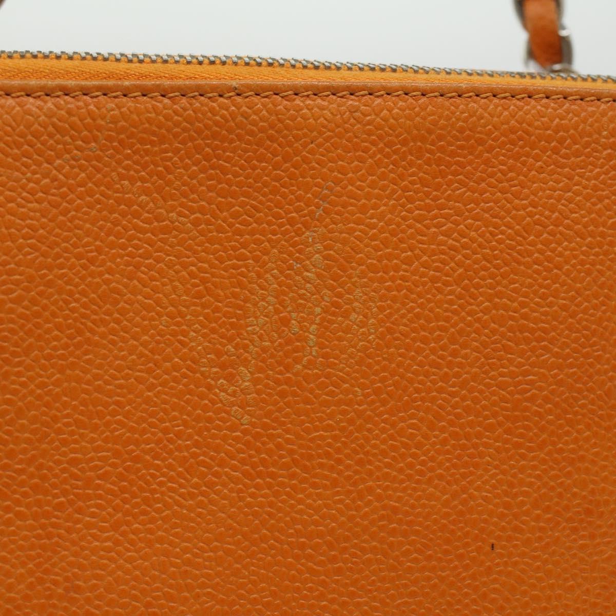 Chanel Chain Shoulder Bag Caviar Skin Orange CC Auth ar