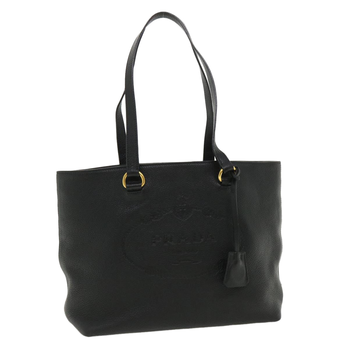 Prada Tote Bag Auth Leather Black