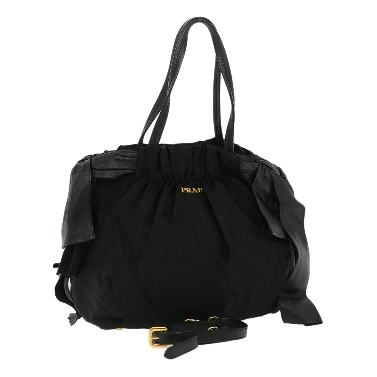 Prada Hand Bag 2Way Nylon Black Travel Bag 2Way Black Ar8793