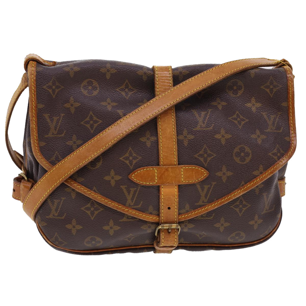 LOUIS VUITTON Monogram Saumur 30 Shoulder Bag M42256 LV ar9252