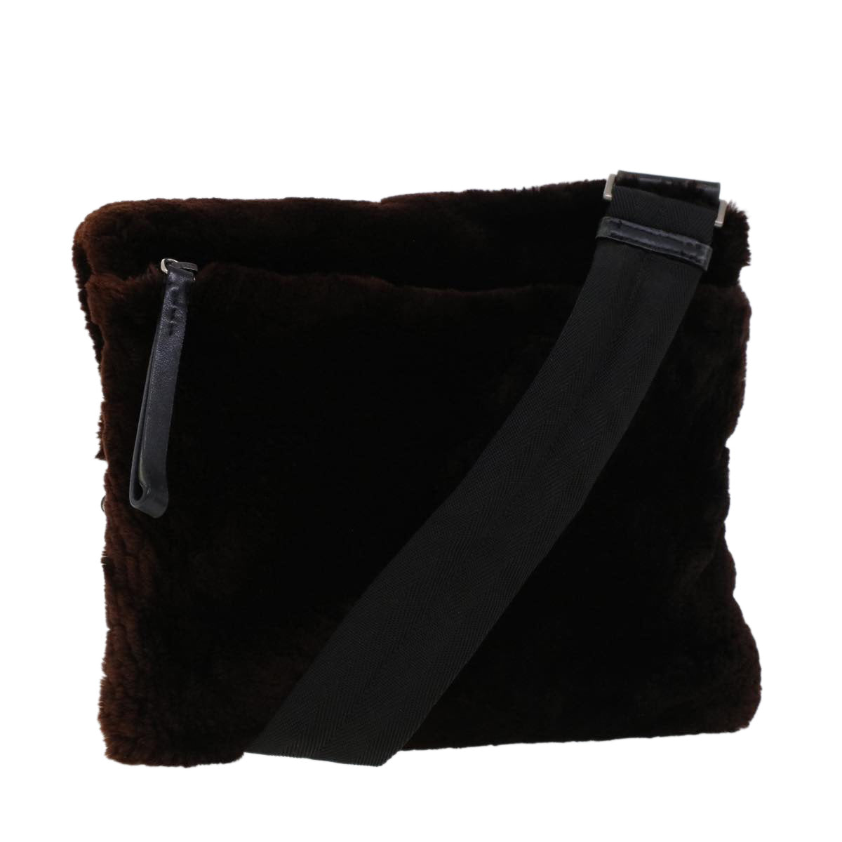 Prada Sports Shoulder Bag Fur Auth Brown